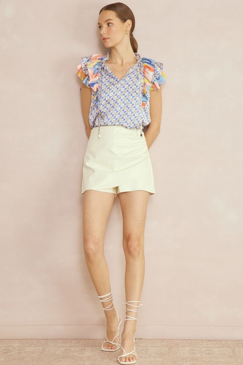 BLUE COMBO TOP from Raggdoll Boutique, trendy coastal style for summer outfits Texas.