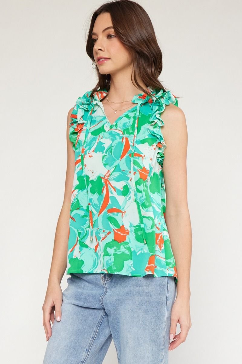 GREEN, RED, WHITE TOP from Raggdoll Boutique, a stylish addition to your summer outfits Texas.