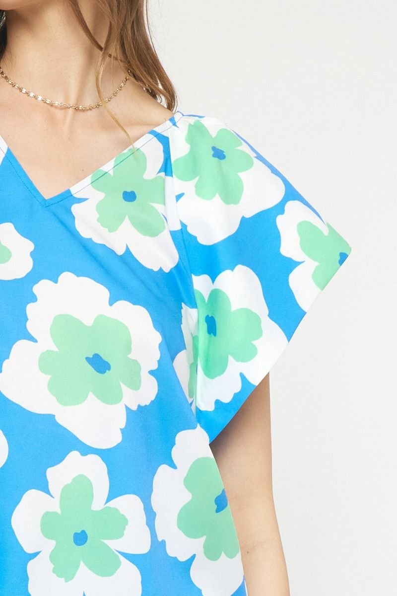 BLUE AND MINT ENTRO TOP from Raggdoll Boutique, perfect for trendy coastal style and summer outfits Texas.