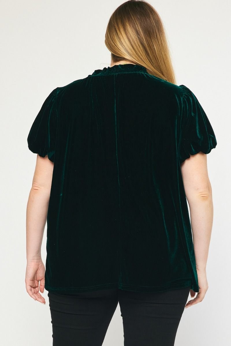 Back view of the VELVET VIBES PLUS TOP from Raggdoll Boutique, showcasing trendy coastal style.