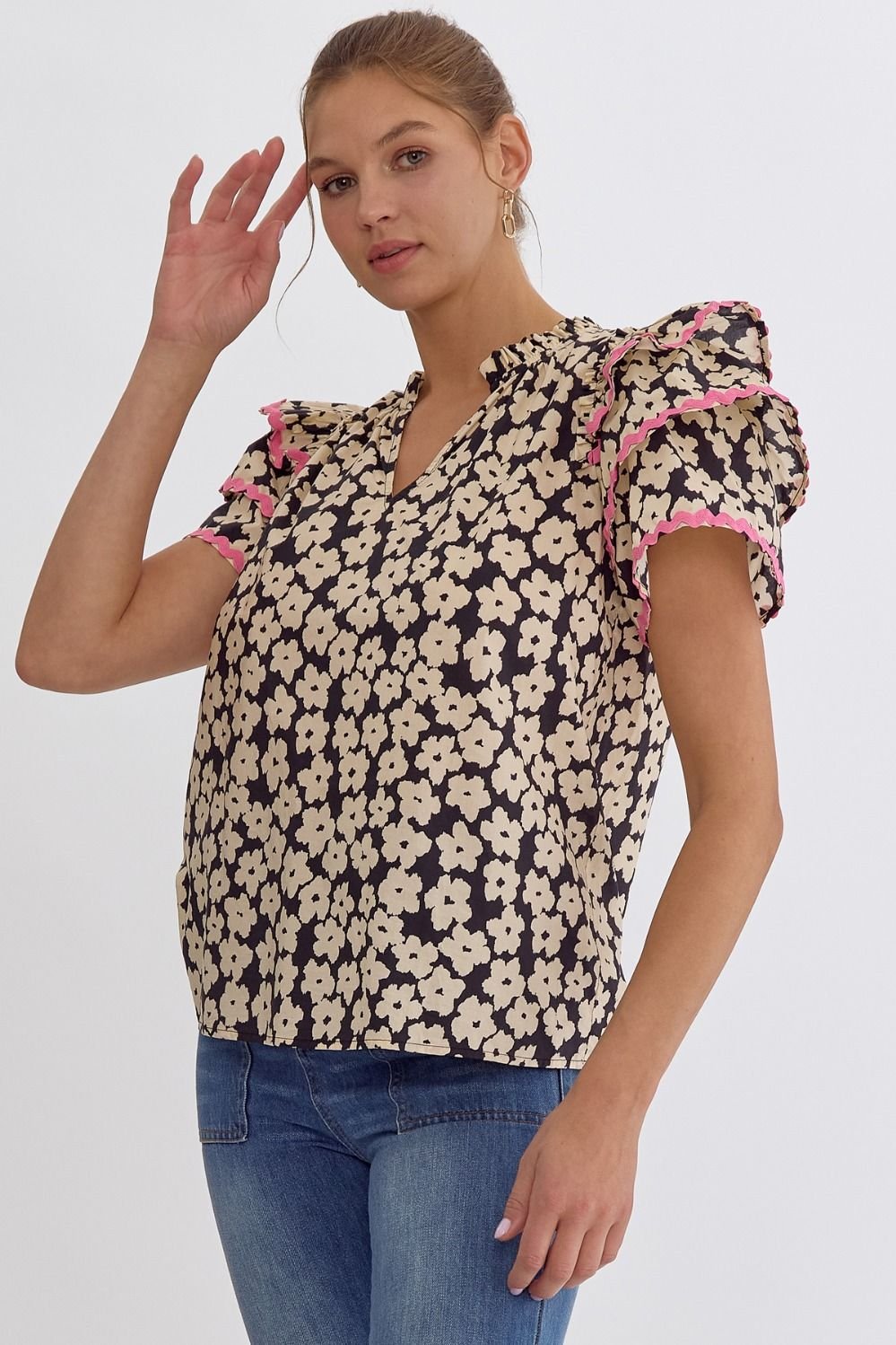 Spring Flower Power Top from Port Aransas boutique, a stylish women's top perfect for beach dresses and coastal fashion.
