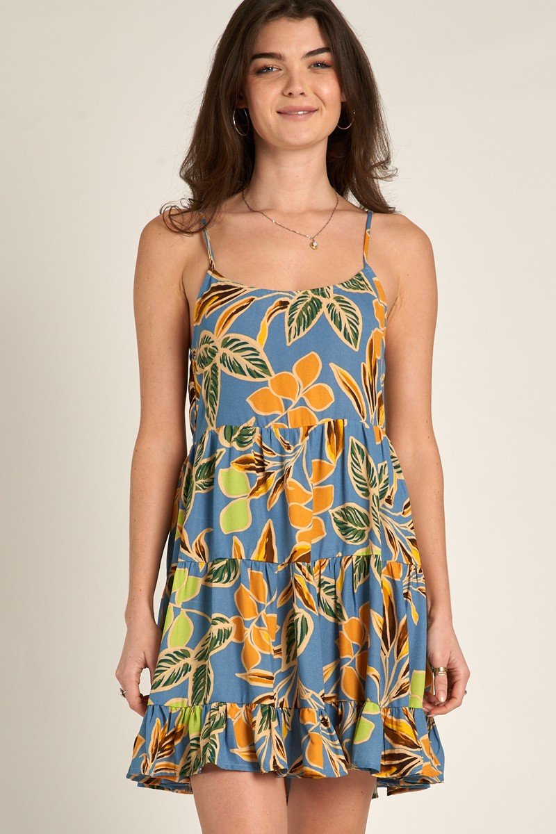 Tropical Getaway Dress featuring vibrant floral patterns, perfect for summer outfits Texas from Raggdoll Boutique.