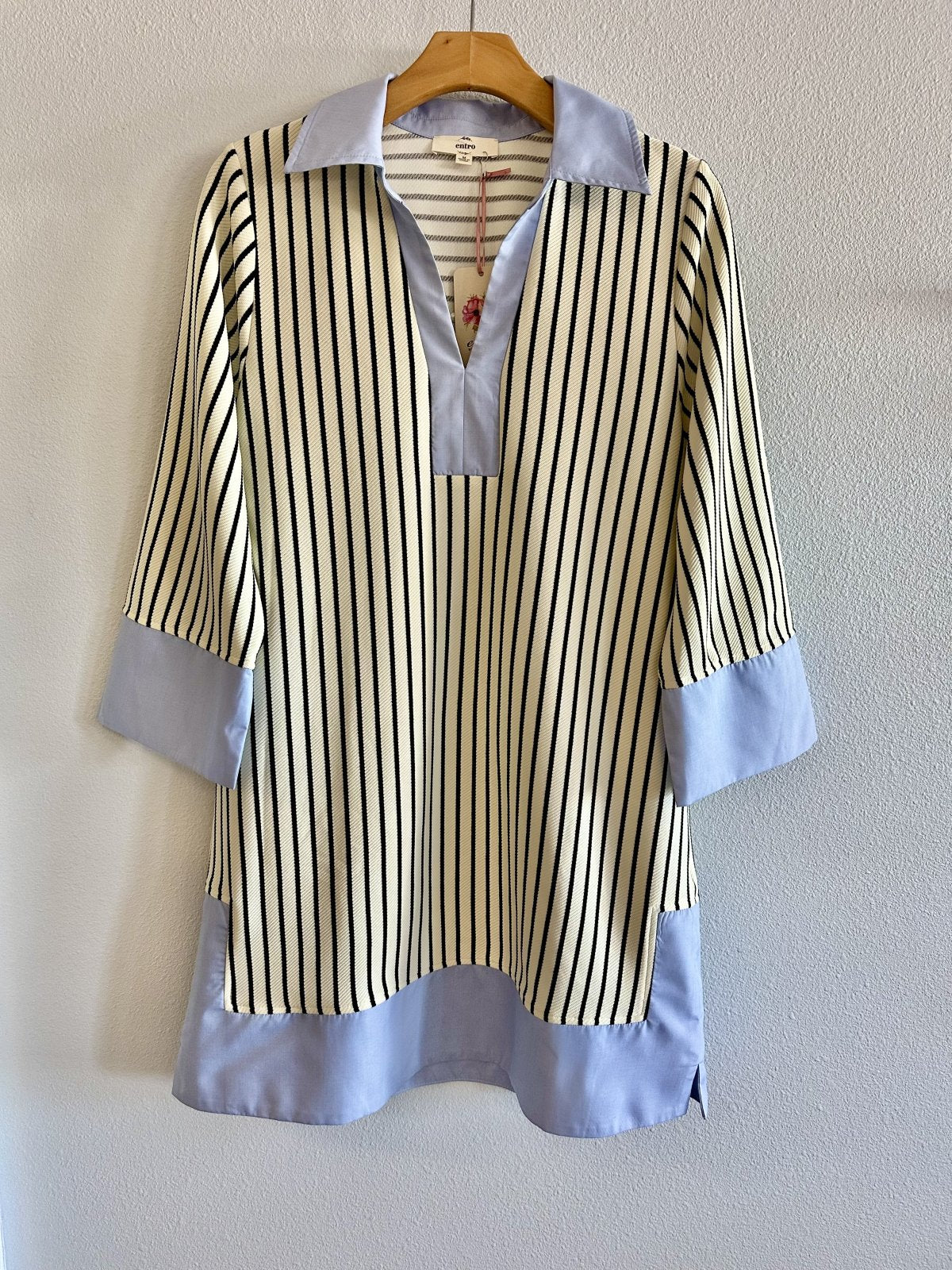 Marti Dress in striped design, perfect for coastal boutique clothing, beach dresses, and tropical vacation outfits.