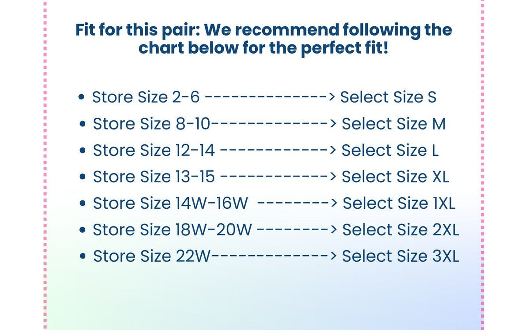 Size chart for boutique clothing, recommending sizes S to 3XL for a perfect fit in coastal boutique women's fashion.