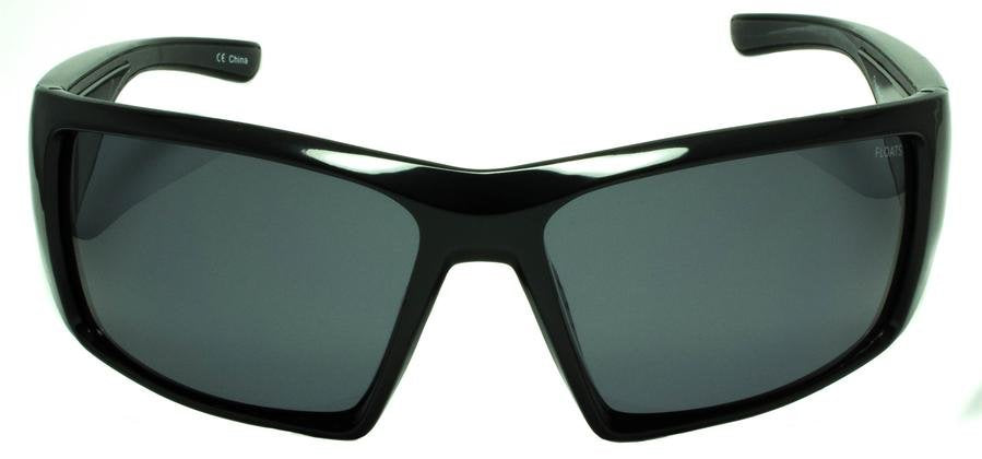 FLOATS Glossy Black sunglasses with wrap around frame and floating technology, perfect for outdoor activities.