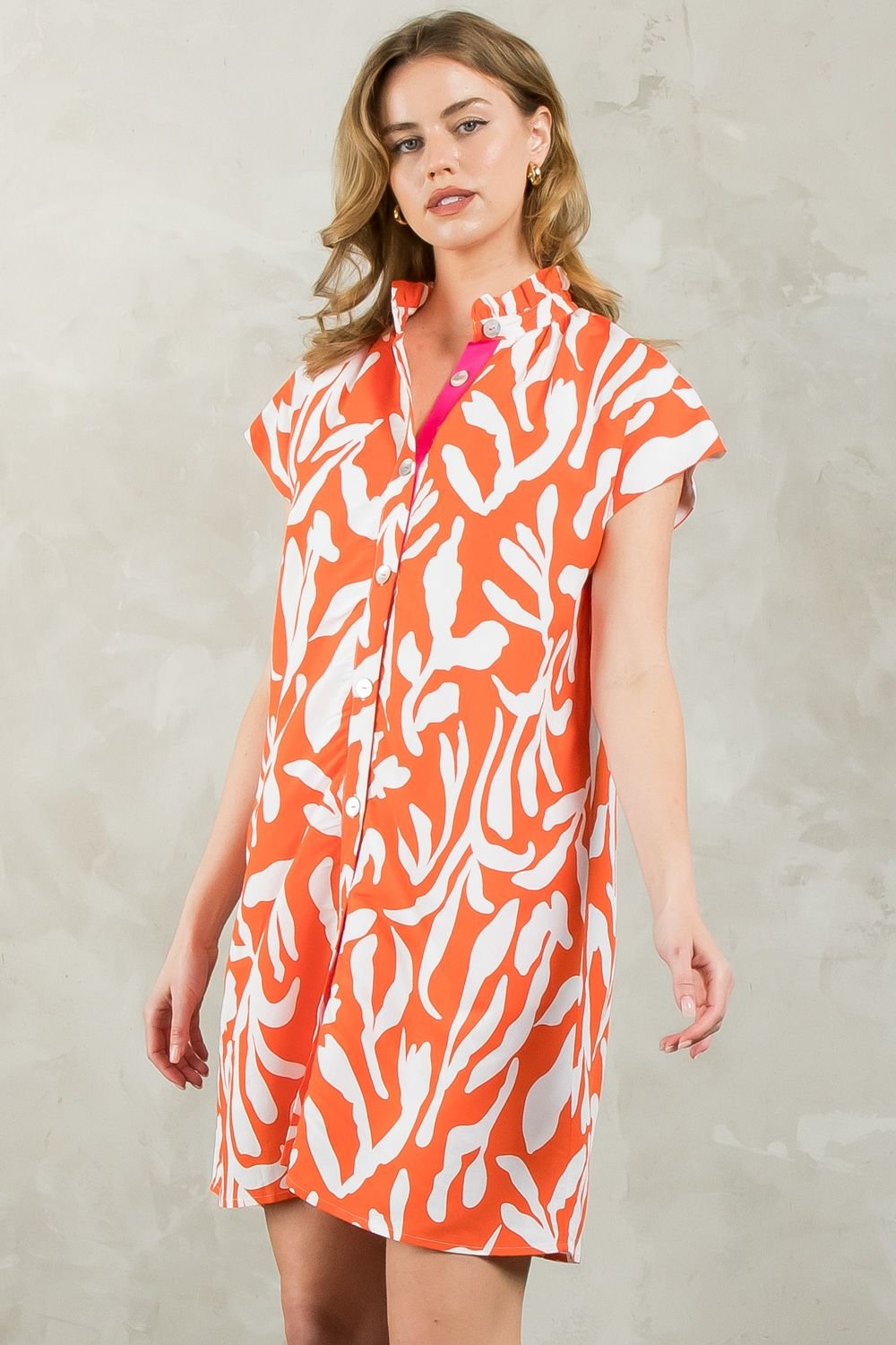 THML Orange You Wonderful Dress from Raggdoll Boutique in trendy coastal style for summer outfits Texas.