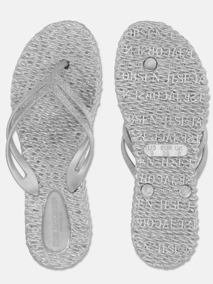 CHEERFUL FLIP FLOPS-PLATFORM (SILVER) ILSE JACOBSEN - Stylish and comfortable summer footwear from Raggdoll Boutique