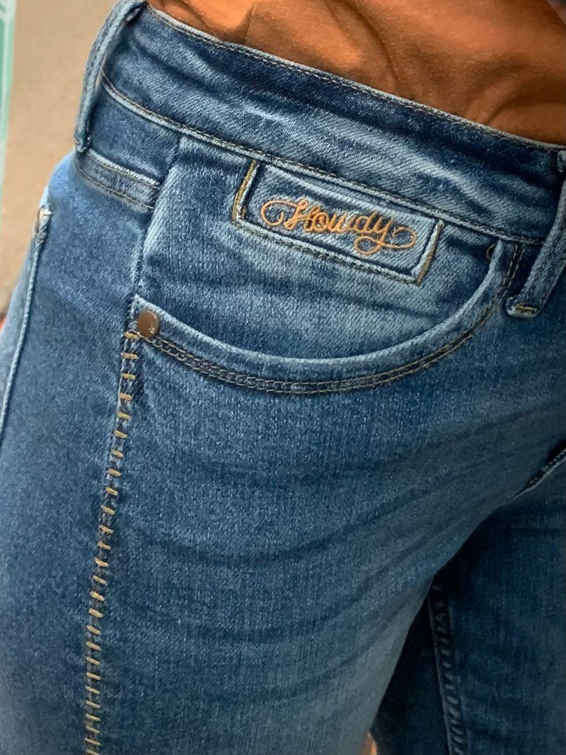 JUDY BLUE HOWDY BF JEAN W/SIDE STITCH showing stylish side stitching and a slim fit, available at Raggdoll Boutique.