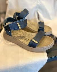 Woden Denim Sandals by Lines of Denmark, trendy coastal style from Raggdoll Boutique.