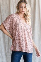 MAUVE V-NECK BOXY TOP from Raggdoll Boutique, perfect for trendy coastal style, lightweight summer outfits Texas.