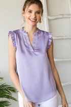 LAVENDER SATIN TOP from Raggdoll Boutique, perfect for trendy coastal style and summer outfits Texas.