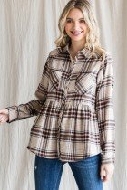 PLAID BABYDOLL FLANNEL TOP from Raggdoll Boutique, perfect for coastal fashion and summer outfits in Port Aransas.