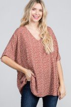 MARSALA V-NECK BOXY TOP from Raggdoll Boutique, perfect for summer outfits Texas and trendy coastal style.