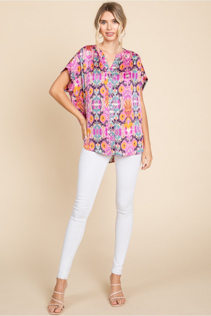 ORCHID MIX TOP from Raggdoll Boutique, trendy coastal style in Port Aransas with vibrant colors for summer outfits.