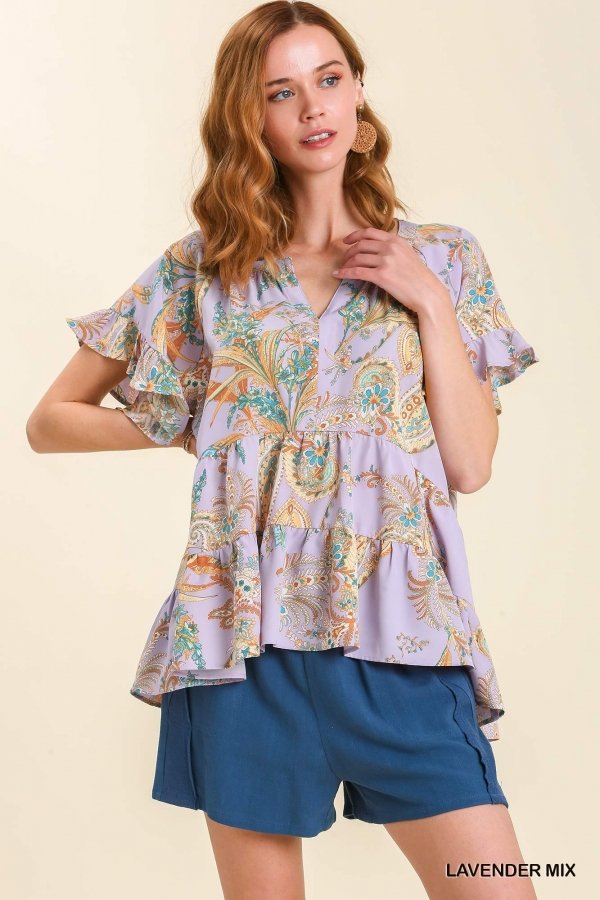 SPRING LAVENDER MIX TOP featured at Raggdoll Boutique, perfect for trendy coastal style and summer outfits Texas.