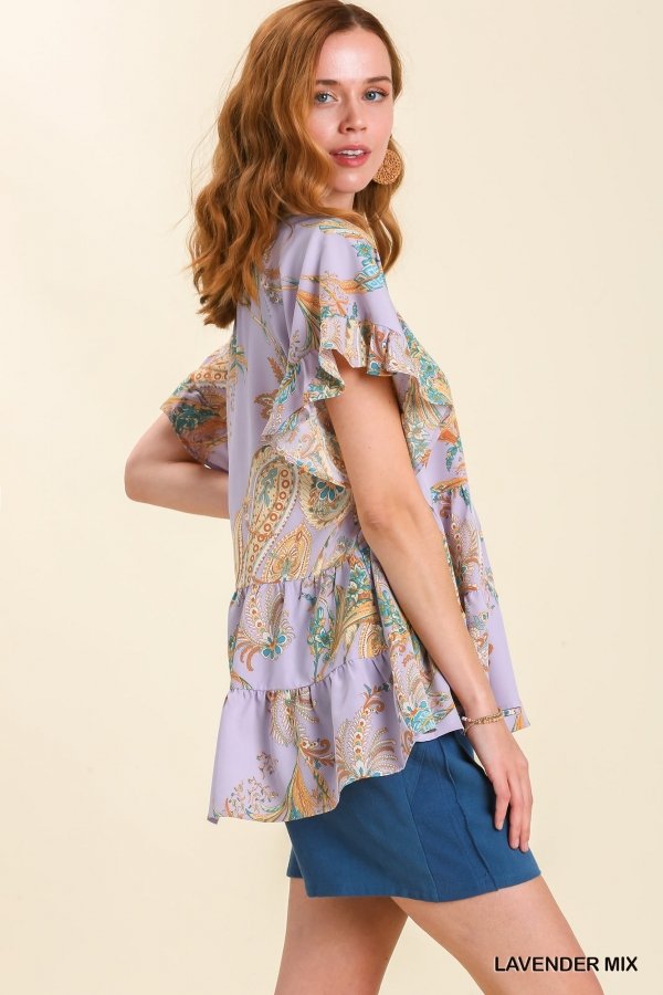 SPRING LAVENDER MIX TOP from Raggdoll Boutique, trendy coastal style for summer outfits in Texas.