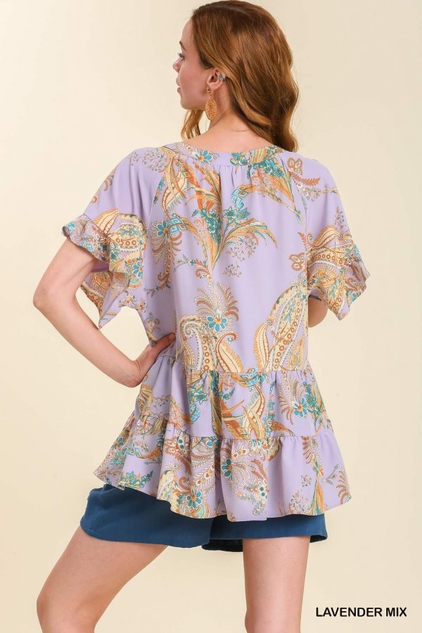 SPRING LAVENDER MIX TOP from Raggdoll Boutique, trendy coastal style for summer outfits in Port Aransas.