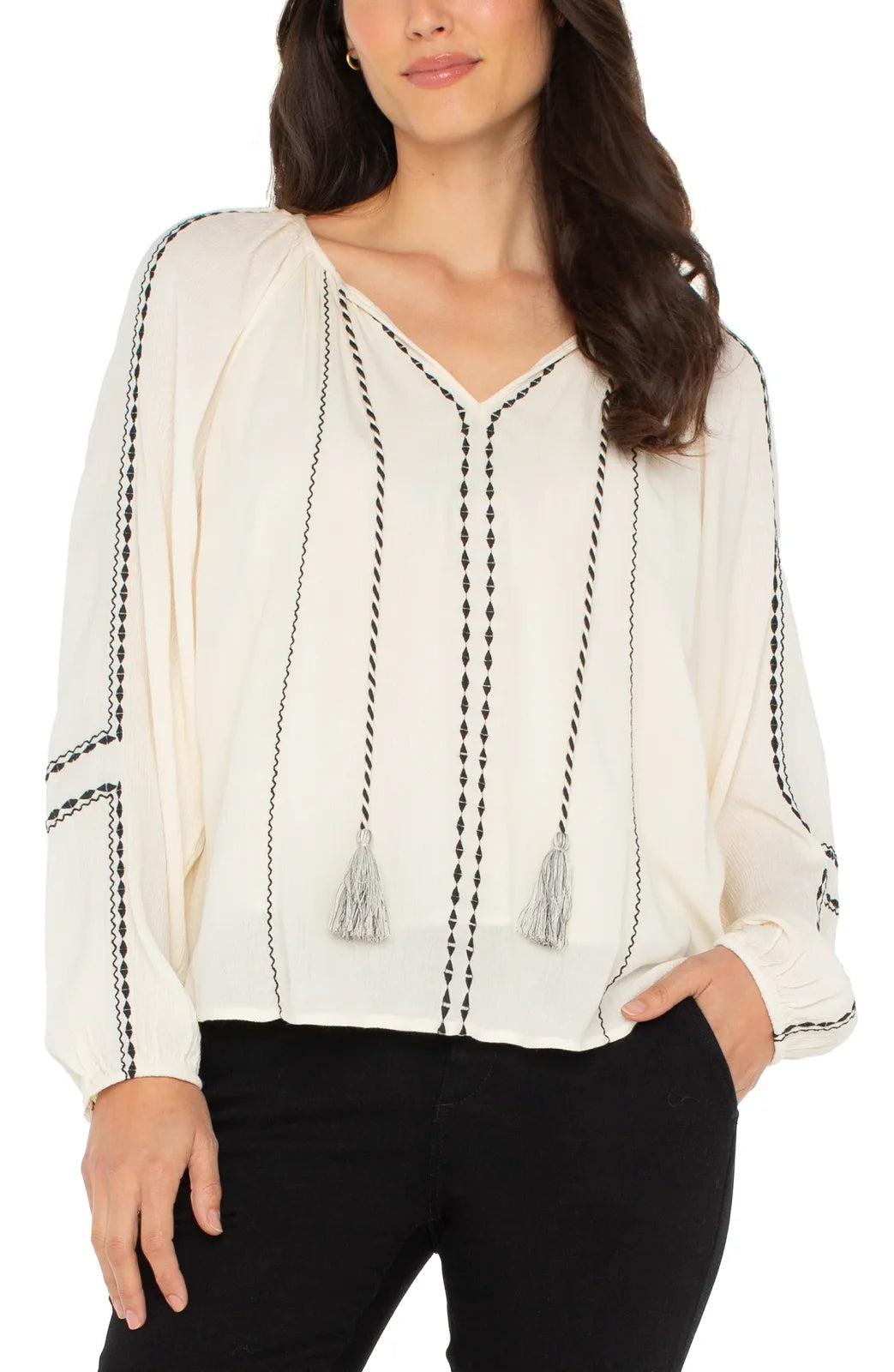 LP Ivory Top with Embroidery Detail