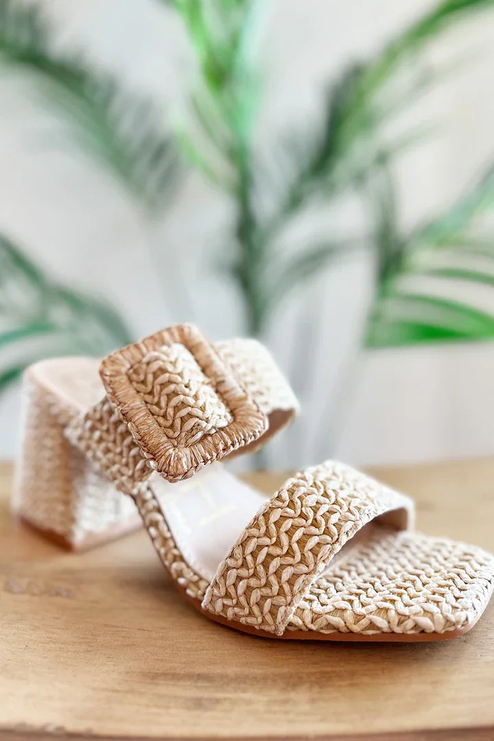 LUCY NATURAL (BEACH by MATISSE) stylish raffia block heel sandals from Raggdoll Boutique for trendy coastal style.