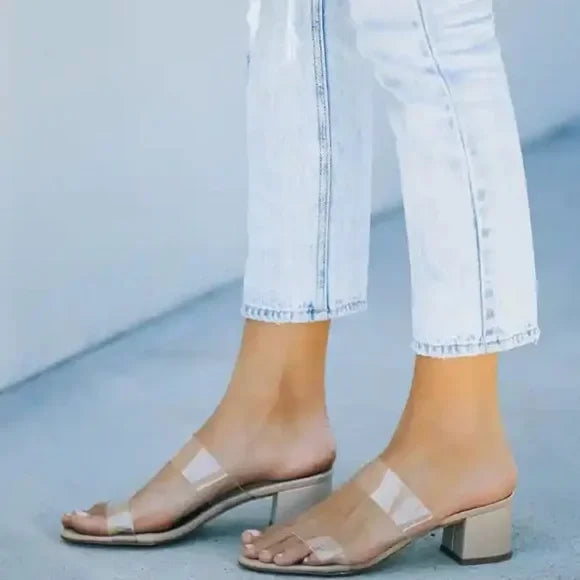 HEATHER-94 SLIP ON SHOE (NUDE) featured with stylish denim for a trendy coastal style from Raggdoll Boutique.