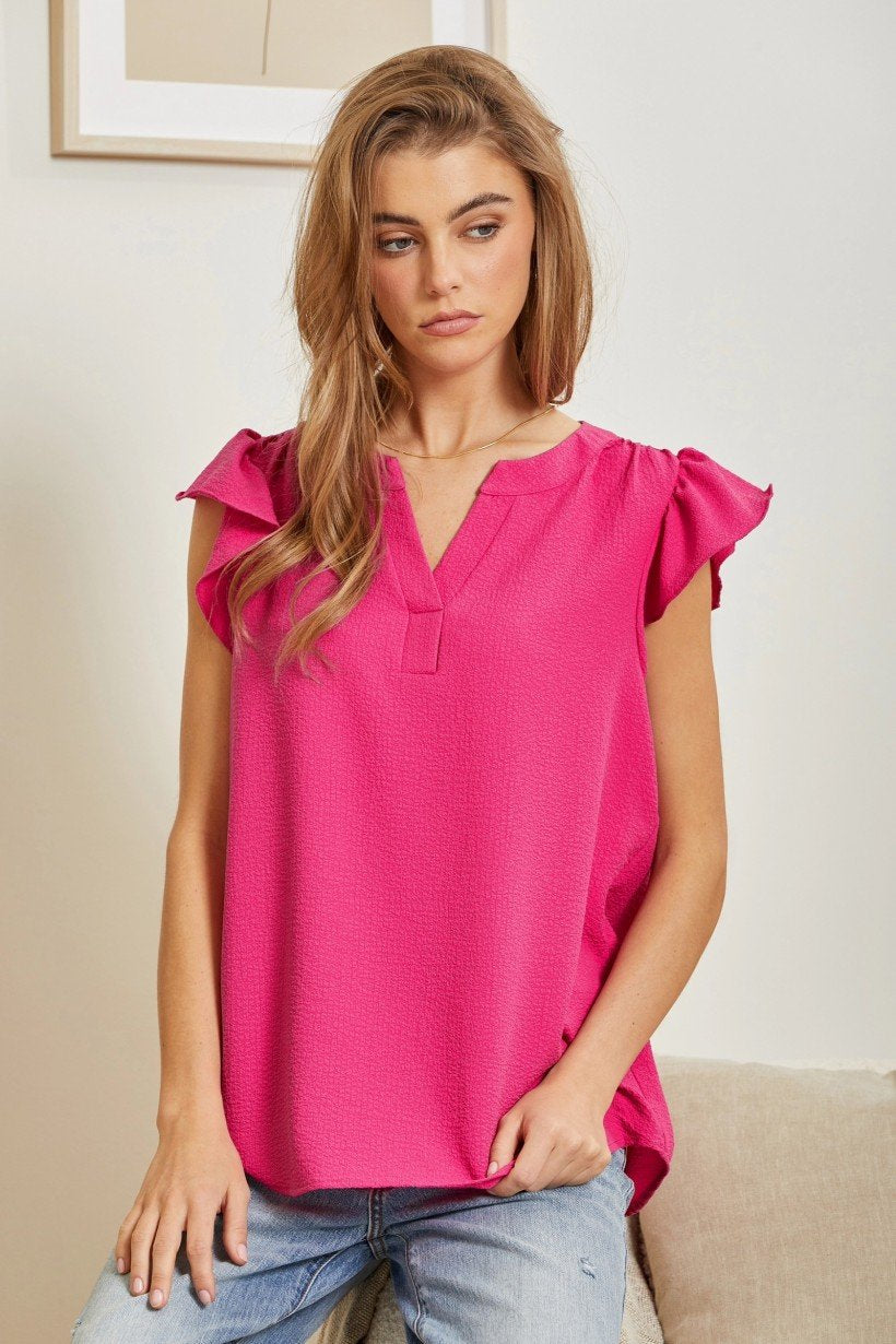 Hot Pink Top from Raggdoll Boutique, trendy coastal style perfect for summer outfits Texas and vacation wardrobe boutique.