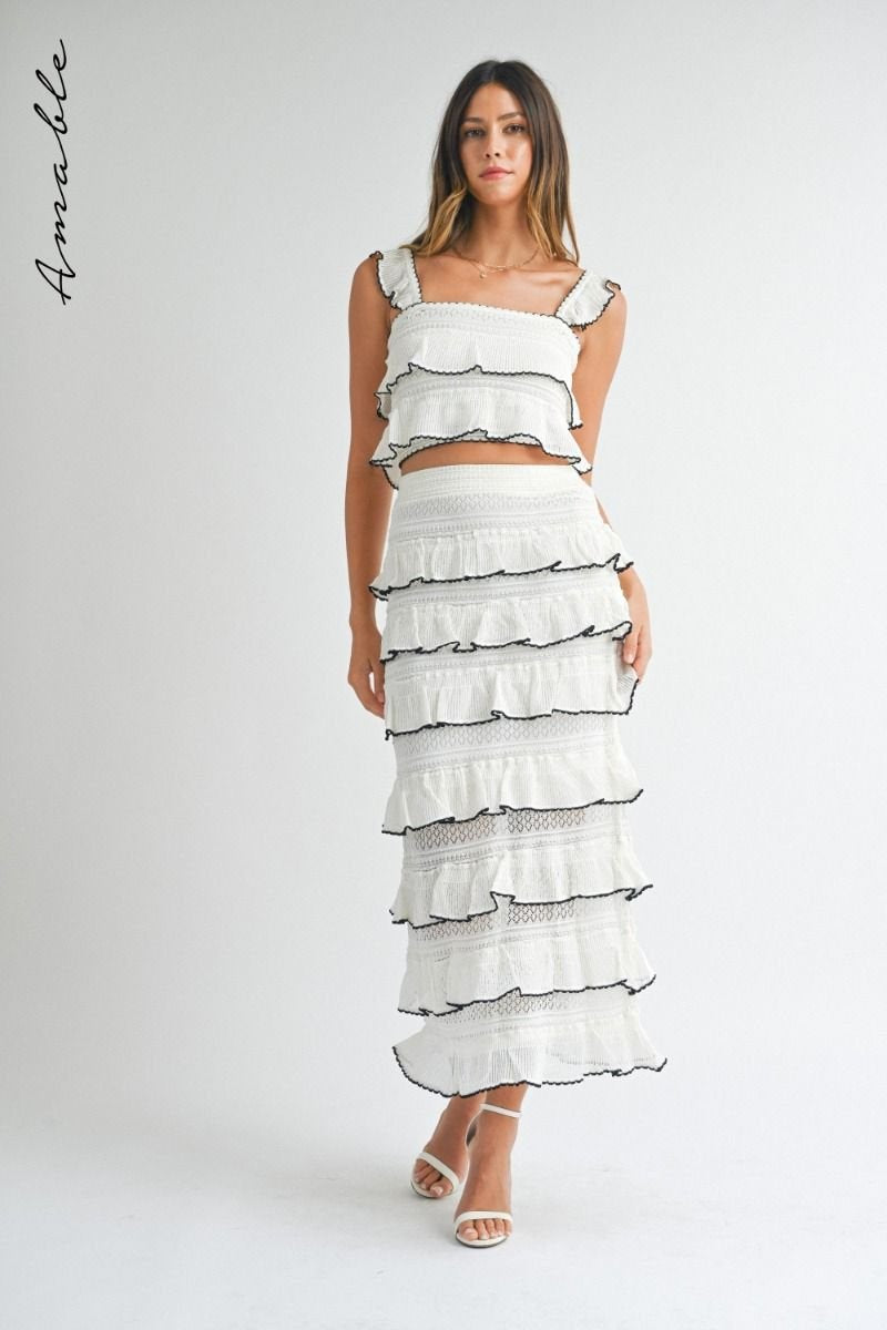 Summer Romance Midi Dress from Raggdoll Boutique, perfect for coastal fashion in Port Aransas. Ideal for trendy summer outfits.