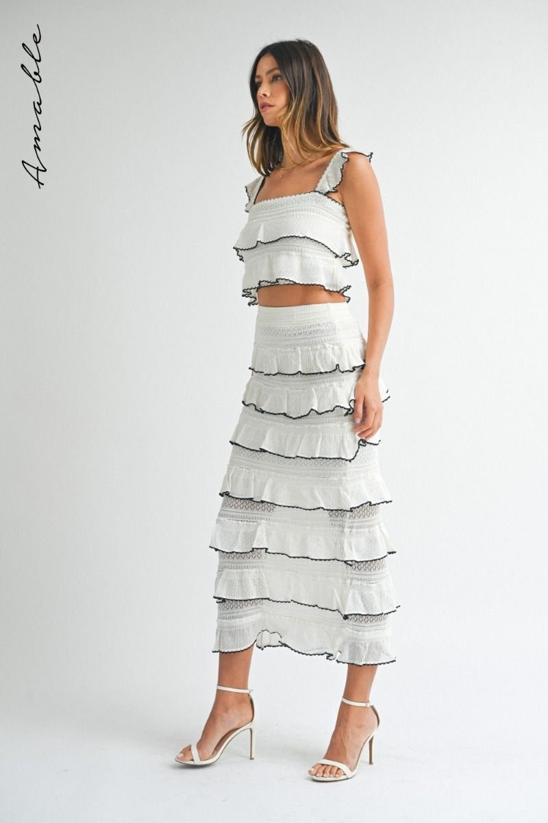 Summer Romance Midi Dress from Raggdoll Boutique, perfect for coastal fashion and summer outfits in Texas.