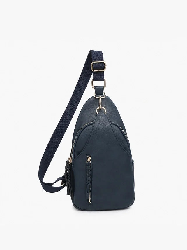 Nikki Dual compartment Crossbody Sling Bag-Navy