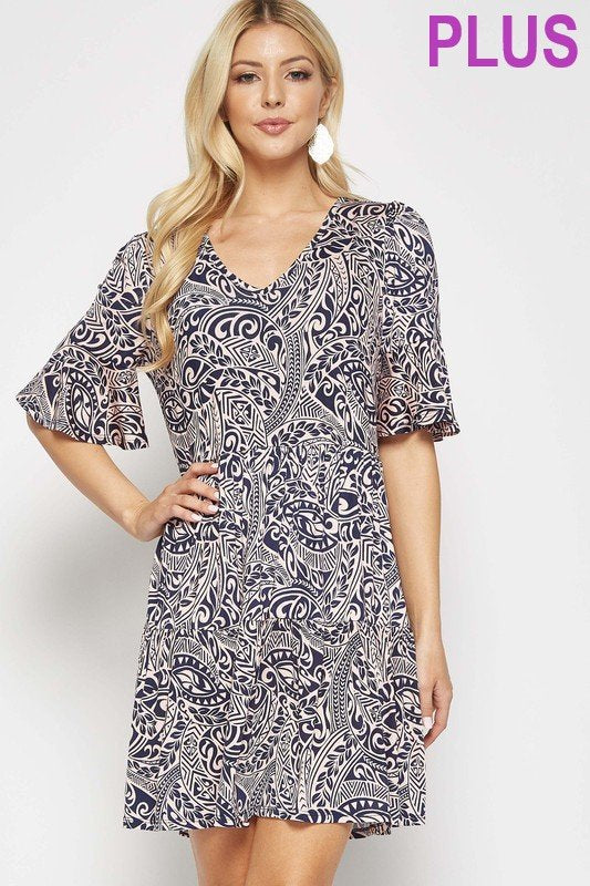 NAVY/PINK BABYDOLL DRESS PLUS from Raggdoll Boutique, ideal for summer outfits and trendy coastal style.