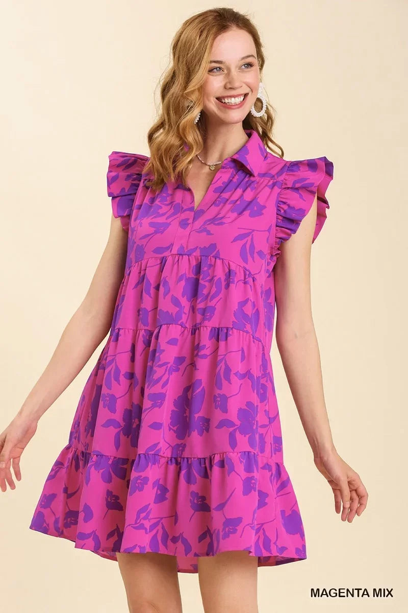 Sarah Dress from Raggdoll Boutique features vibrant floral design, perfect for summer outfits Texas and trendy coastal style.