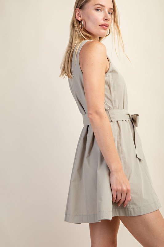 Light khaki Blake dress perfect for summer, featured at a Port Aransas boutique. Ideal for coastal fashion lovers.