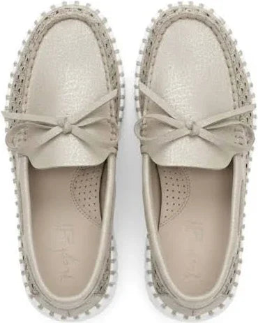 Ilse Jacobsen Silver Metallic Loafer W/ Laces 3083