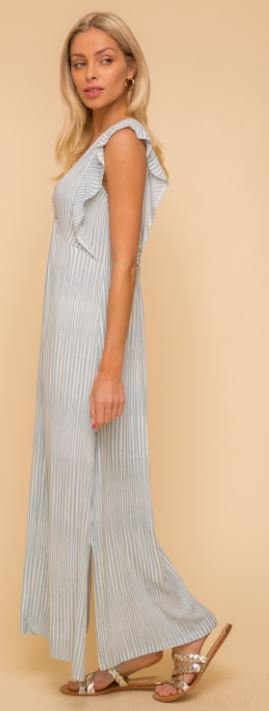 FRESH LT. BLUE STRIPE MIDI DRESS from Raggdoll Boutique, perfect for trendy coastal style and summer outfits Texas.