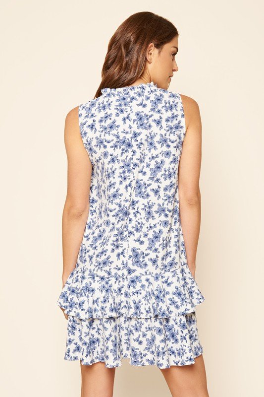 FLOWERS RUFFLE SHIFT DRESS from Raggdoll Boutique, showcasing trendy coastal style and summer outfits Texas.