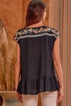BLACK EMBROIDERED SAVANNA JANE TOP displayed on model, perfect for summer outfits Texas, from Raggdoll Boutique.