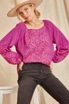 MAGENTA SAVANNA JANE TOP worn with trendy pants and a hat, showcasing coastal fashion from Raggdoll Boutique