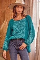 SAVANNA JANE TEAL EMBROIDERED TOP from Raggdoll Boutique, perfect for summer outfits, trendy coastal style.