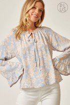 PLUS LIGHT BLUE FLORAL TOP from Raggdoll Boutique, perfect for summer outfits Texas and trendy coastal style.