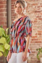 ON-SHOULDER PRINT TOP from Raggdoll Boutique featuring vibrant colors, perfect for summer outfits Texas and trendy coastal style.