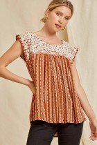 SAVANNA JANE RUST EMBROIDERED TOP from Raggdoll Boutique, perfect for summer outfits in Texas.