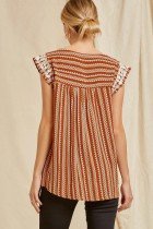 SAVANNA JANE RUST EMBROIDERED TOP back view, perfect for summer outfits Texas from Raggdoll Boutique.
