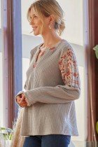SAVANNA JANE GREY/RUST TOP featured at Raggdoll Boutique, perfect for trendy coastal style and summer outfits Texas.