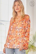 TAUPE, RUST, GOLD FLORAL TOP from Raggdoll Boutique showcasing trendy coastal style for summer outfits.