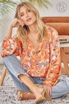 TAUPE, RUST, GOLD FLORAL TOP from Raggdoll Boutique, perfect for trendy coastal style and summer outfits Texas.