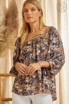 PLUS SAVANNA JANE TIE BACK TOP in floral design, perfect for summer outfits Texas at Raggdoll Boutique.