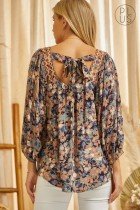 PLUS SAVANNA JANE TIE BACK TOP from Raggdoll Boutique, featuring trendy floral design, perfect for summer outfits Texas.