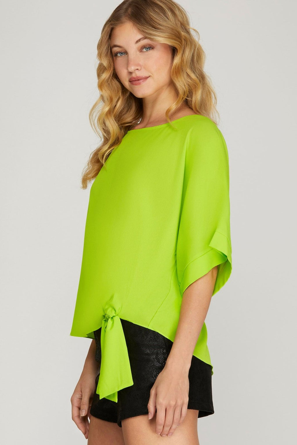 Lime Side-Tie Top from Raggdoll Boutique, trendy addition for summer outfits Texas and vacation wardrobe boutique.
