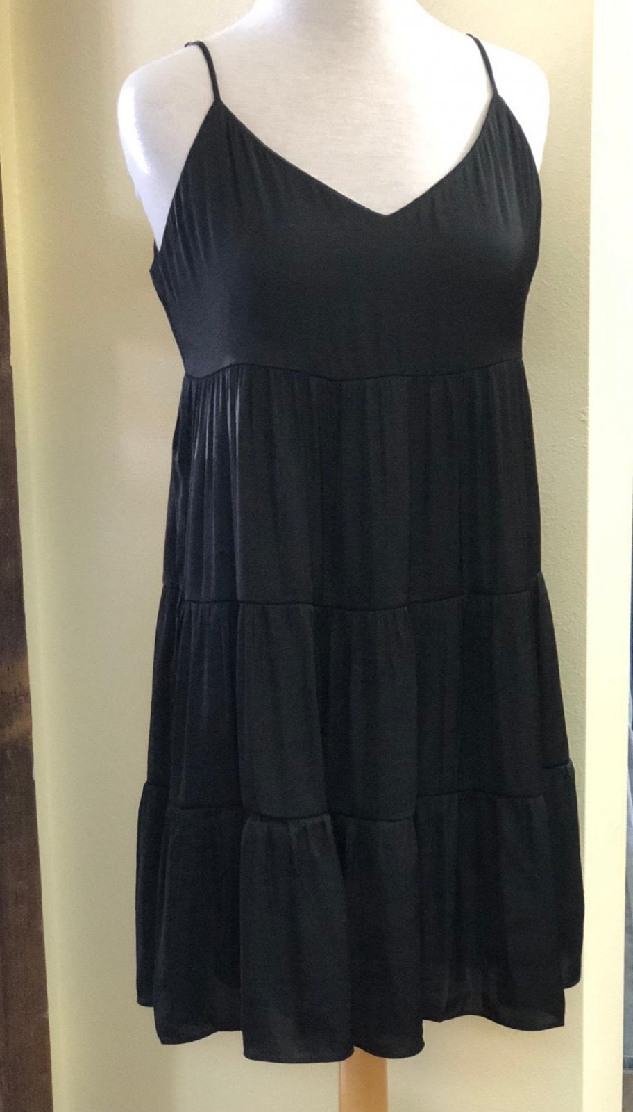 EASY BLACK TIERED DRESS from Raggdoll Boutique, perfect for coastal fashion and summer outfits in Texas.