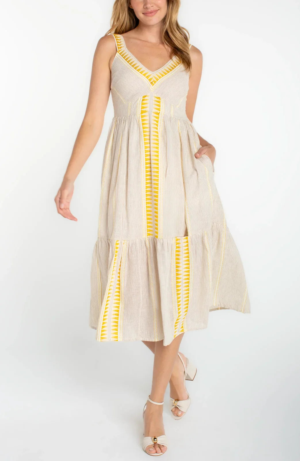 LP Sleeveless Midi Dress -Yellow Cream