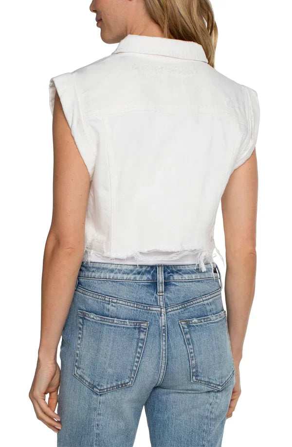 Liverpool White Vest from Raggdoll Boutique, perfect for trendy coastal style and summer outfits in Texas.